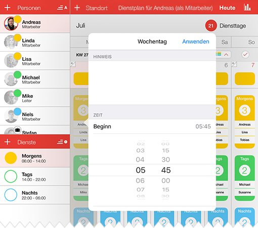 Screenshot zu Hinweistexten
